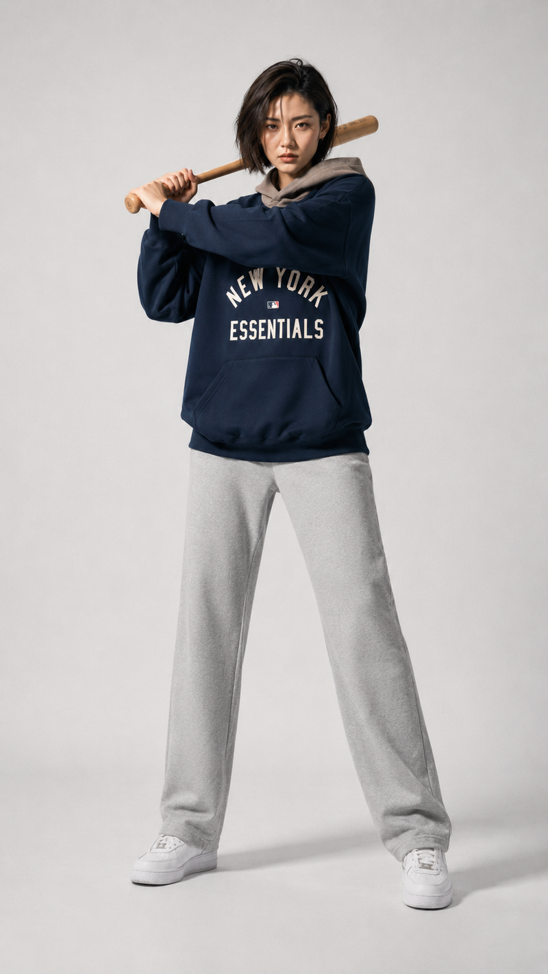 Fear of God Essentials x MLB Hoodie Midnight/Heather – GENESIS17