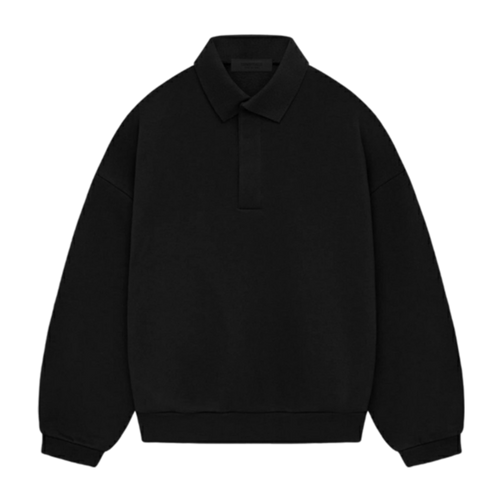   Fear Of God Essentials Long Sleeve Polo Jetblack (SP24) - GENESIS17 