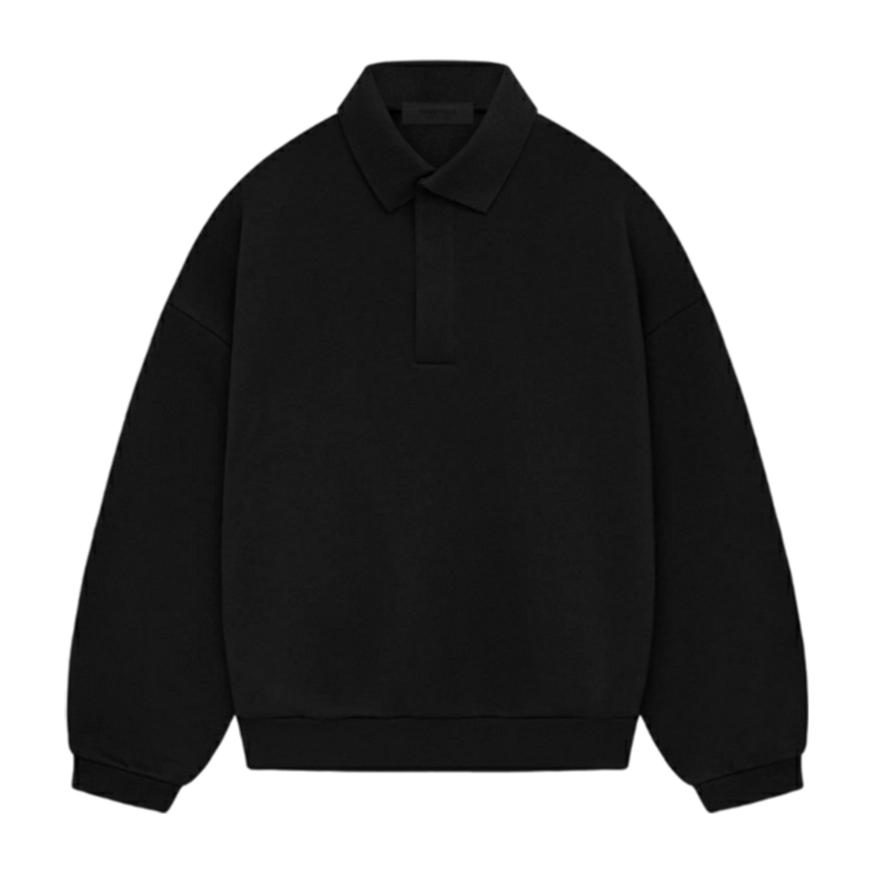   Fear Of God Essentials Long Sleeve Polo Jetblack (SP24) - GENESIS17 