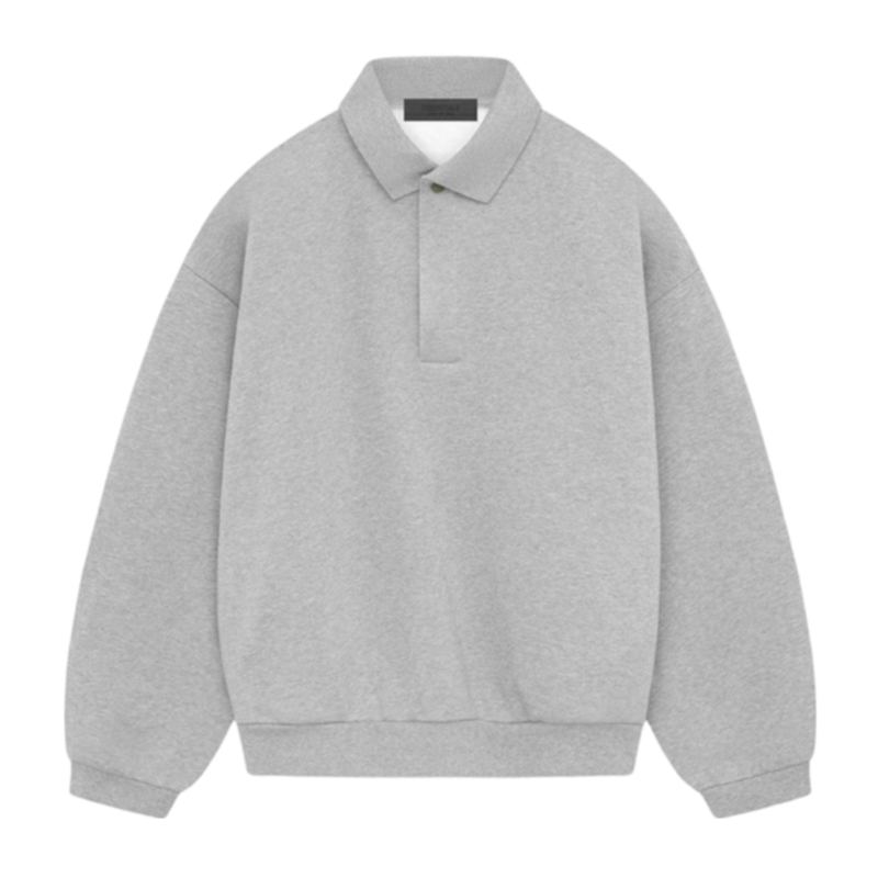   Fear Of God Essentials Long Sleeve Polo Light Heather Grey (SP24) - GENESIS17 