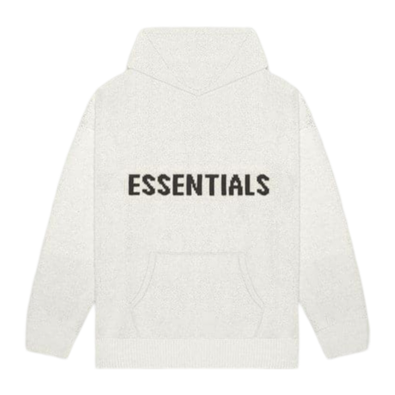   Fear Of God X Essentials Knit Hoodie Light Heather Oatmeal (FW20) - GENESIS17 