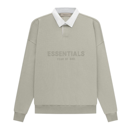   Fear of God Essentials Long Sleeve Waffle Henley Rugby Seal (SS23) - GENESIS17 