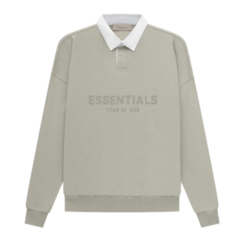   Fear of God Essentials Long Sleeve Waffle Henley Rugby Seal (SS23) - GENESIS17 