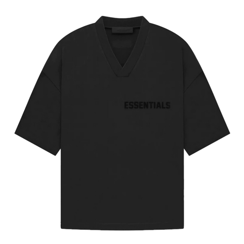   Fear of God Essentials T-shirt V-neck Jetblack (FW23) - GENESIS17 