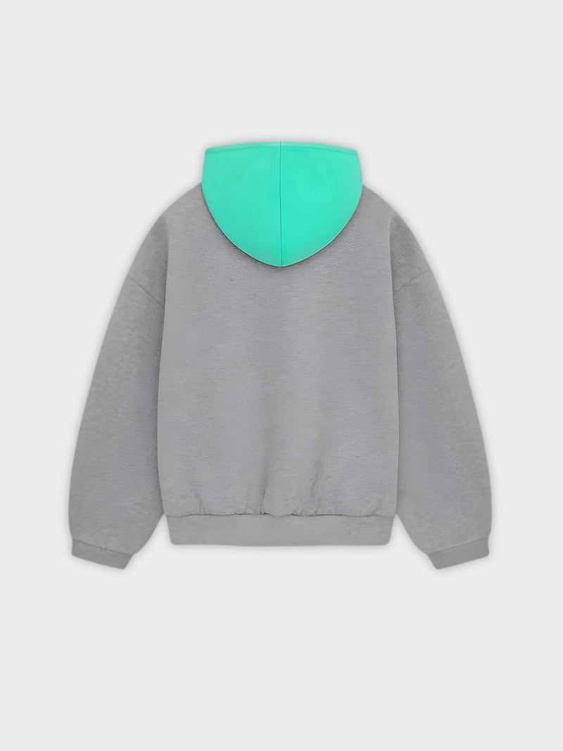   Fear of God Essentials Hoodie Nylon Fleece Hoodie Dark Heather Oatmeal/Mint (SS24) - GENESIS17 