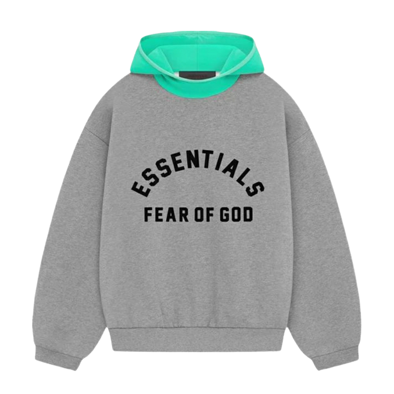 Fear of God Essentials Hoodie Nylon Fleece Hoodie Dark Heather Oatmeal/Mint (SS24)