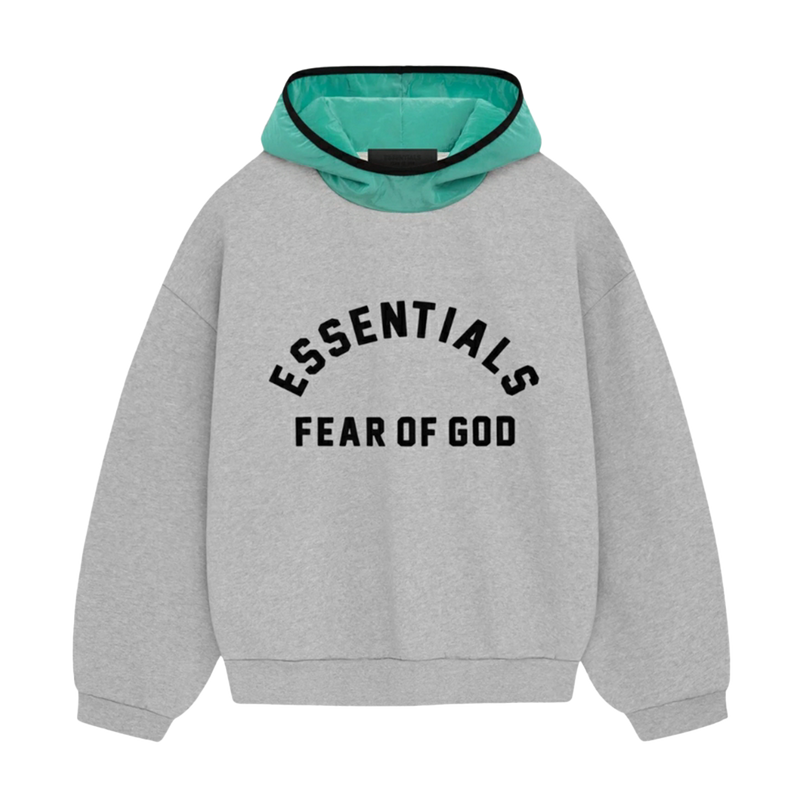 Fear of God Essentials Hoodie Nylon Fleece Hoodie light Heather Oatmeal/Mint (SS24)